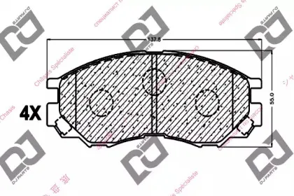 Комплект тормозных колодок, дисковый тормоз DJ PARTS купить